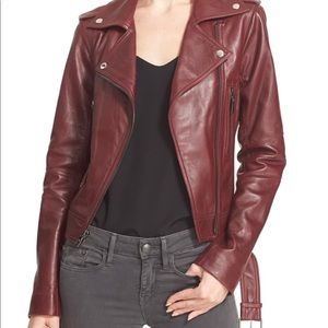 Parker's Belfast moto leather jacket in Russet-Red